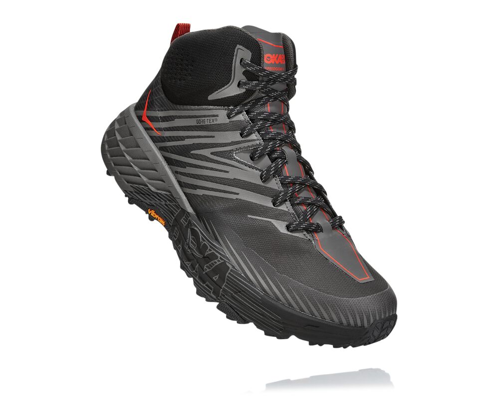 Hoka One One Speedgoat Mid GORE-TEX 2 Vandringskängor Herr MörkGrå/MörkGrå - SE-7826019